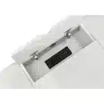 HMS Luxury Modern 42" Melamine Wood Computer Table White and Black Writing Desk for Office or Bedroom Use – base detail