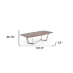 107" Rectangular Dining Table Walnut Silver Iron Manufactured Wood – styled in a modern Rectangular Dining Tables setting