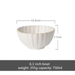 Retro White petal Dinner Plate Ceramic Kitchen Plate Tableware Set Food Dishes Rice Salad Noodles Bowl Soup Kitchen Cook Tool - Image 11