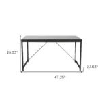 HMS 47" Black Wood and Stainless Steel Computer Desk with Stylish Design – base detail