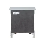 Louis Philippe III Platinum Finish Nightstand - classic two drawer side table with platinum finish and wood construction
