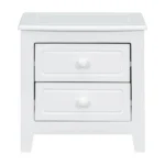 Modern 2-drawer nightstand with eco-friendly MDF and solid wood for bedroom storage