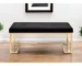Goldoma 40-Inch Faux Fur Upholstered Bench – Black & Champagne