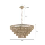 US Stock Free Shipping 24 Inch Farmhouse Chandelier 6-Light Boho Pendant Light Fixtures for Dining Room Bedroom Kitchen
