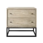HMS 32" Solid Natural Wood Two-Drawer Sideboard Modern/Antique/Traditional Design for Living Room Dining Room or Hotel