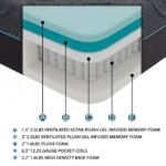 Goldoma Queen Size 14 Inch Hybrid Gel-Infused Memory Foam Mattress in Charcoal Gray