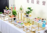 10 -18PCS Gold Shiny Metal Cake Snack Stand With Acrylic Plate Buffet Banquet Decor Wedding Floral Dessert Table Display Holder - Image 22