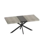 Goldoma expandable retro dining table grey carole top black embossed center plate rectangular stretch table