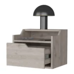 Floating Nightstand with Drawer and Dual Shelf Display for Modern Bedroom – top view
