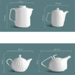 Ceramic Kettle European Style Simple White Coffee Pot Water 700-1000ml Teapot Hotel Water Ware Home Bar Decoration Drinkware