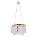 US Stock Free Shipping Modern K9 Crystal Chandelier Dining Room 24" Round Chandeliers Adjustable Height Hanging Pendant