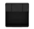 Modern black nightstand with drawer in bedroom setting