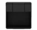 Modern black nightstand with drawer in bedroom setting