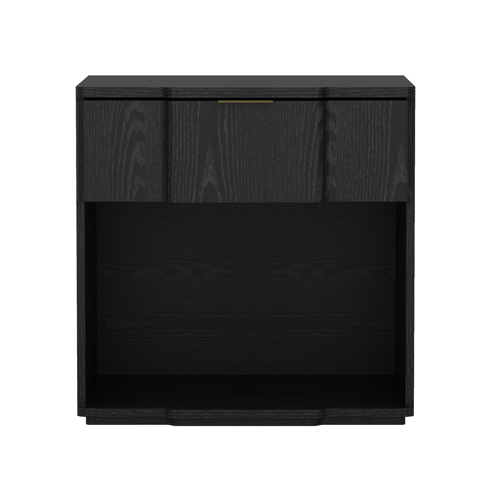H3d5a7544cc984ebf873089b9303e8f07S.webp Modern black wood nightstand with drawer and open shelf for bedroom storage