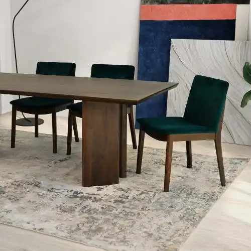 H3d5cd3a2fb0a480cb373014f6c882571g.webp Modern Alden solid wood dining table in walnut finish, perfect for living room or kitchen dining