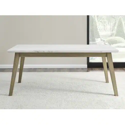 Vida White Marble Top Dining Table - Mid-Century Modern, 72" Vida White Marble Top Dining Table - Mid-Century Modern, 72"