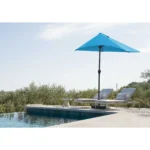 HMS Modern Aqua 9" Outdoor Side Wall Umbrella Steel Garden Patio Umbrella for Dining Beach Gym Hotel with Durable Metal Base