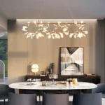 Nordic Chandelier Art Hanging living Room Chandelier Modern Restaurant Kitchen Firefly Lamp Rose Gold/Black Branch Round