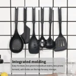 6-piece kitchen utensil set with colorful silicone spatulas and spoons on a countertop