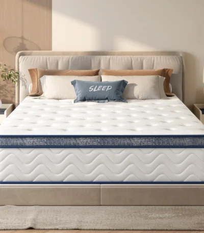 Goldoma queen size hybrid mattress 12 inch with pocket springs and memory foam