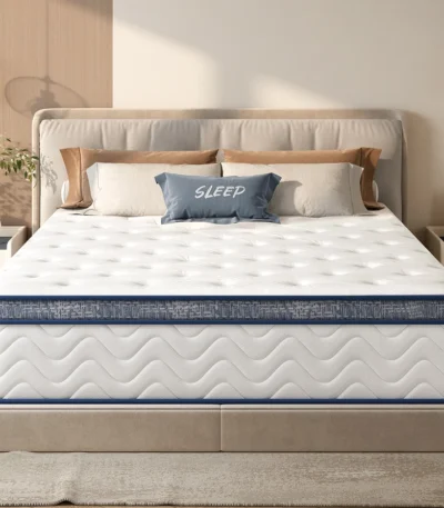 Queen pocket spring mattress with foam – 12 inch thick medium firm mattress