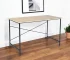 HMS 48" Modern Wood Metal Computer Desk Simple Storage Gaming Desk for Bedroom School Brown Black Surface Material-Aluminum