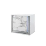Moon white marble nightstand with LED lighting and color-changing illumination