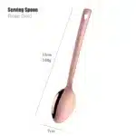 1PC Stainless Steel Non-Stick Rose Gold Kitchenware Long Soup Spoon Cooking Tools Metal Polish Mini Fork Slotted Turner