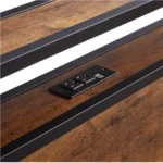 Goldoma King Size Metal Platform Bed Frame with Wooden Headboard, USB Ports & LED Lights – styled in a modern Living