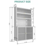 Modern Dustproof Freestanding Kitchen Storage Cabinet Flip Door Iron Sideboard by Manufacturer - Image 6