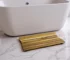 HMS 31" Brown Teak Slat Non-Slip Bath Mat Anti-Slip Shower Rug with Children's Design for Bathroom Floor