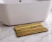 HMS 31" Brown Teak Slat Non-Slip Bath Mat Anti-Slip Shower Rug with Children's Design for Bathroom Floor