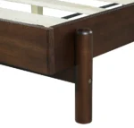 Goldoma Fabric Platform Bed Frame King Size with Headboard – Mid Century Modern Adjustable Convertible Light Grey – top view