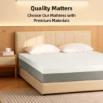 Goldoma 12-inch queen foam mattress with 4-layer foam and medium firmness, showing breathable cover in a modern bedroom
