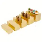 5Pcs Gold Acrylic Rectangular Display Risers Boxes Cake Decorating Supplies for Catering Dessert Buffet Table Weddings