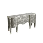 HMS 57 Black Wood Three Drawer Sideboard Two Doors Midcentury Modern Luxury Antique Traditional for Home Living Room Furniture - Image 2