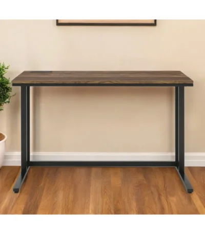 HMS 47" Brown and Black Writing Desk Elegant Computer Desk with Comfortable Size for Home or Office Use