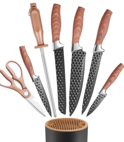 IOKO Chef Slicing Sushi Steak Santoku Knife Set Chef's Vegetable Fruit JapaneseStyle 7 PCS Kitchen Knife Set