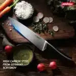7-Piece Professional Kitchen Cooking Knife Japanese Kitchen Knife Set with Storage Bucket – top view