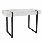 HMS 45 Solid Wood Office Desk White and Black Writing Desk with Modern Design Foldable Feature for Home Office Living Room