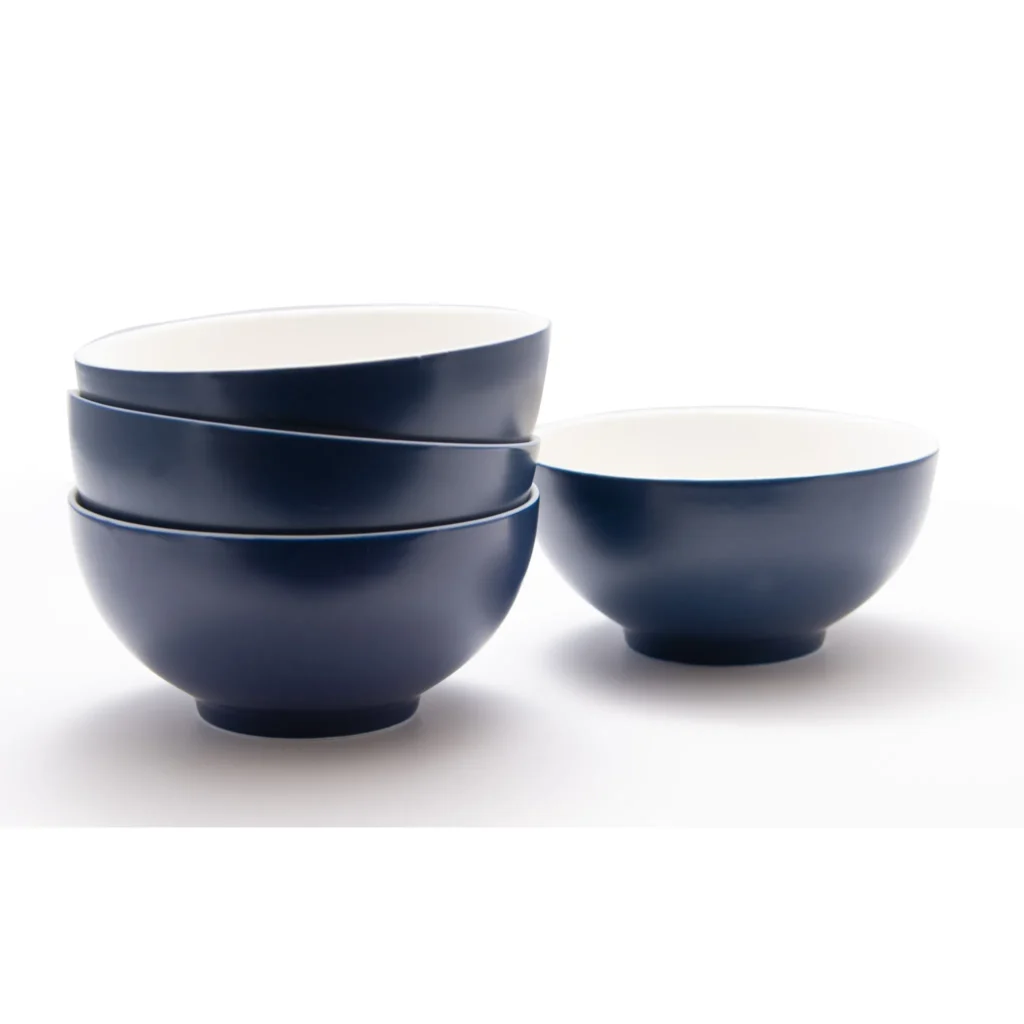 HMS Blue White Eco-Friendly Ceramic Tableware Set Four Piece Porcelain Service for Dinner Includes Four Cup Kit Home Hotels