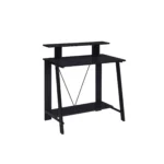 HMS 32" Minimalist Black Writing Desk Adjustable Computer Table Wooden Material Foldable Drawer Features for Home Office Use