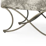 Goldoma 55-inch chenille upholstered entryway bench with gold metal frame