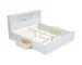 Goldoma Modern White King Size Solid Wood Platform Bed with Storage Headboard and USB Ports