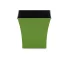 Lime green recycled plastic planter square pot with succulent plant on wooden table