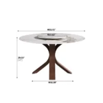 Pandora Round Sintered Stone Dining Table with Rotating Top - 6 Seater – in a cozy room setting