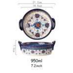 Ceramic Bakeware Bowls Polish Style Hand-painted Kitchen Tableware Salad Dessert Steak Pasta Plate Fruit Tray Decoration - Image 17