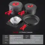 Alocs Outdoor Folding Camping Pot Cookware Mess Kit Pot Water Kettle Frying Pan Bowl Cooking Set Backpacking Picnic Hiking