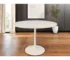 40" White Marble Round Dining Table with Iron Pedestal - Goldoma
