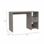 HMS 43" Light Gray Melamine Computer Desk Traditional Modern Rustic Office Furniture Steel Construction Office Building